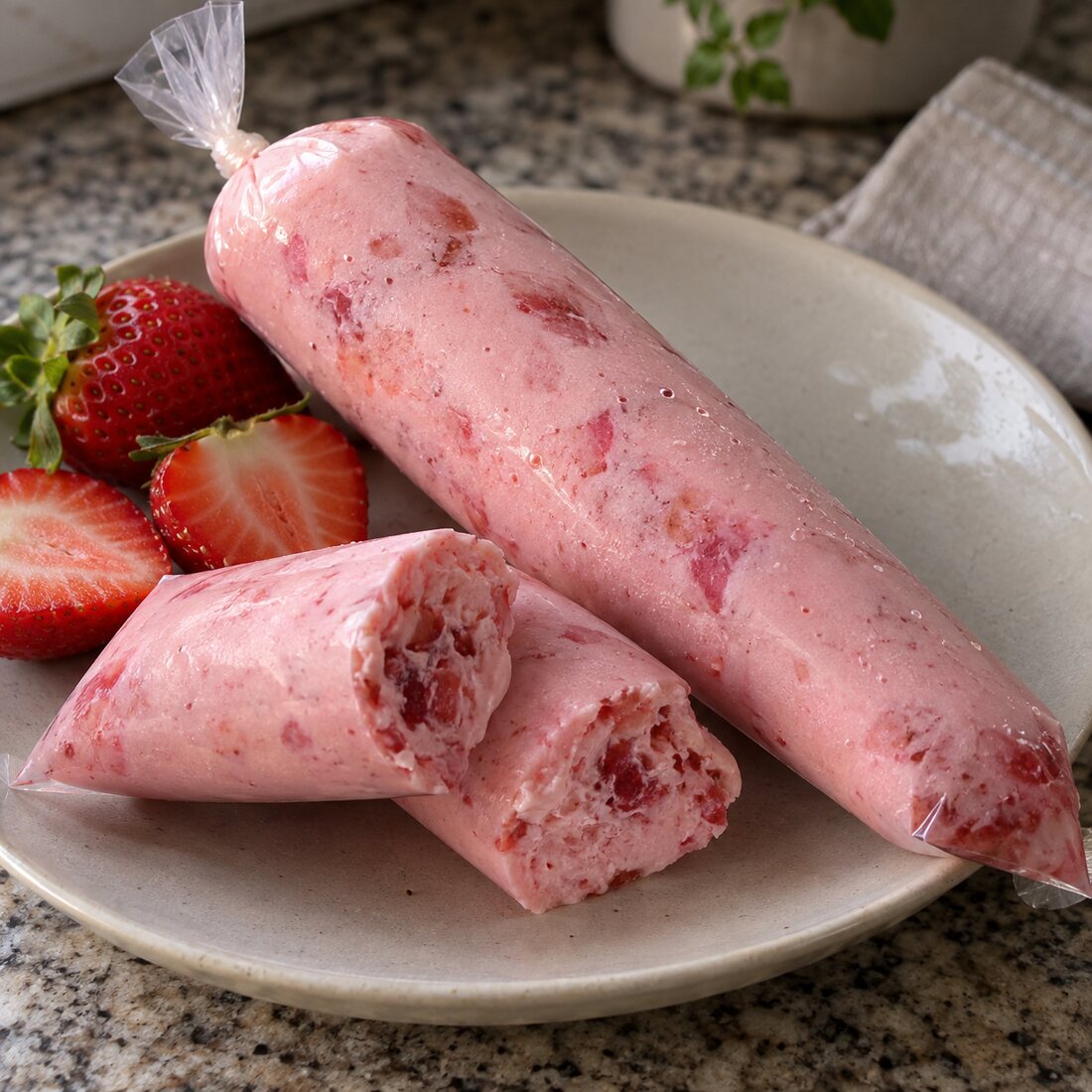 Geladinho de morango cremoso